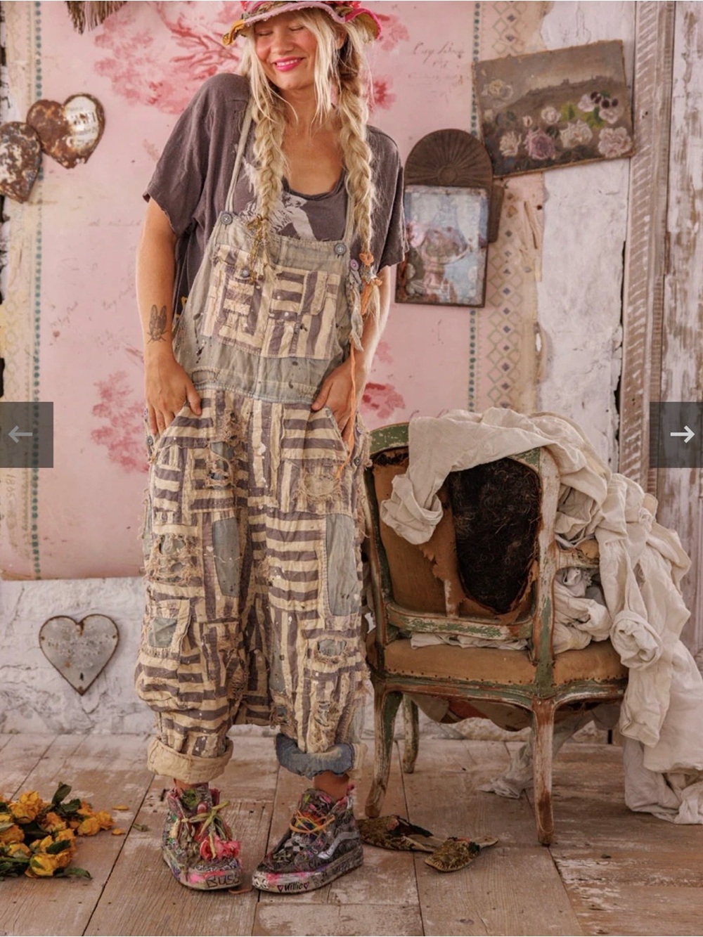 NWT Magnolia Pearl Patchwork Frankie Overalls
